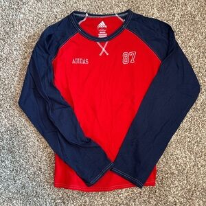Adidas Women’s Red and Blue Long Sleeve Shirt